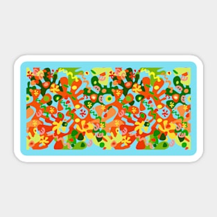 Garden of Abstract Delights on Light Blue Double Sticker